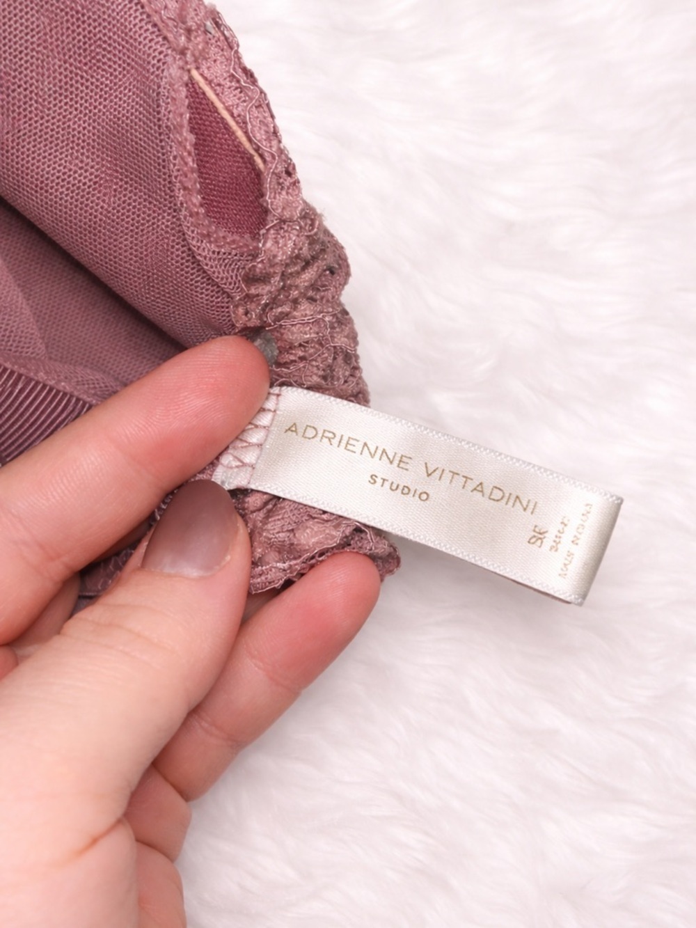 Adrienne Vittadini Studio Lace Bralette Small Mauve Pink Coquette Lounge Y2K - Picture 3 of 3
